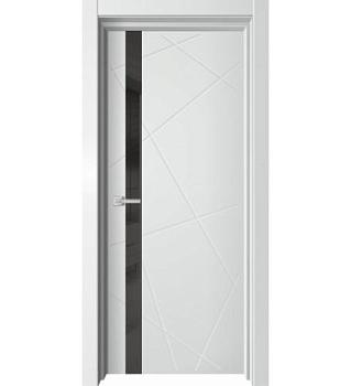 Полотно дверное Premium Soft PR-2 белый софт 900мм; лакобель черная фацет