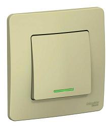 Переключатель 1-кл. с/у Blanca 10А IP20 250В с подсветкой беж. Schneider Electric, BLNVS010617
