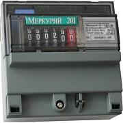 Счетчик электрический МЕРКУРИЙ 201.5 1ф 5-60 А 1 класс точн 1 тариф имп вых мех табло
