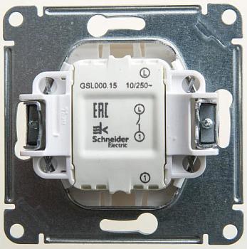 Механизм кнопки нажимной Glossa сх. 1 10AX перламутр Schneider Electric, GSL000615