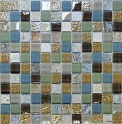 Мозаика стеклянная BEAUTY бирюзовый микс 30х30см (чип 25х25х3,5мм)