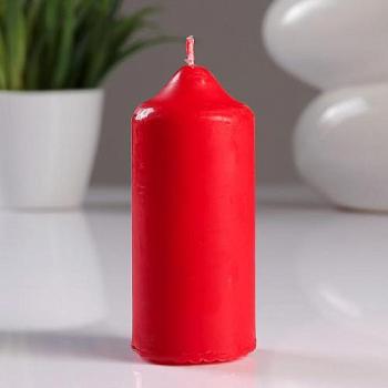 Свеча цилиндр 5х12 см красная; С-Л, 1245097