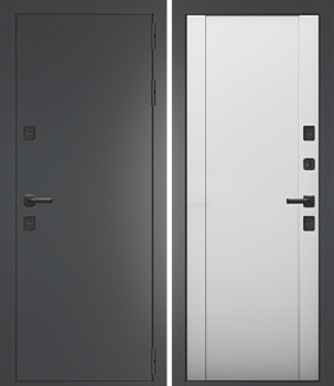 Дверь металлическая G-TERMO 960х2050мм R графит/манхэттен; Интекрон