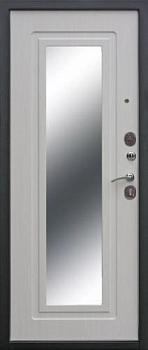 Дверь металлическая Царское зеркало Муар 860х2050мм L 1,2 мм черный муар/белый ясень