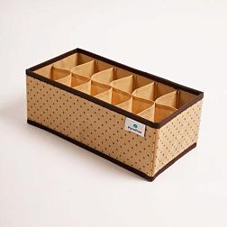 Коробка для хранения вещей ГОРОХ 30x15x15 см ткань