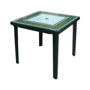 Стол пластик квадратный Малахит 80х80 см темно зеленый; М3014