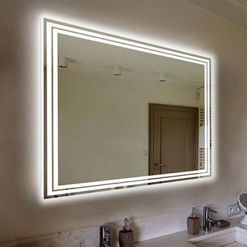 Зеркало для ванной комнаты прямоугольное настенное 600х800 мм LED подсветка сенсор выкл. Веста; Emmy