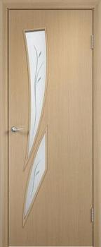 Полотно дверное Fly Doors Стрелиция беленый дуб ПОФ 900мм стекло с фьюзингом; Сибирь Профиль