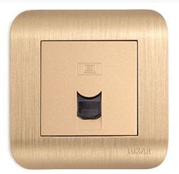 LUXAR Deco Розетка шампань с/у компьютерная RJ-45 с рифленой рамкой