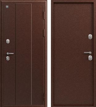 Дверь металлическая V01 860х2050мм R 1,0мм антик медь металл