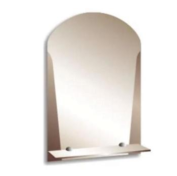 Зеркало для ванной комнаты прямоугольно-овальное настенное 390х580 мм с полкой Эхо