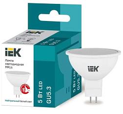 Лампа светодиодная ECO MR16 5Вт 4000К GU5.3 450лм 230-240В IEK LLE-MR16-5-230-40-GU5