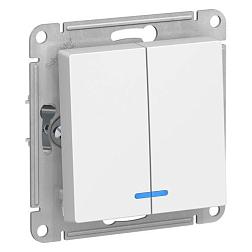 Выключатель Atlas Design с/у белый 2-кл с подсветкой; Schneider Electric, ATN000153
