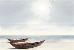 Панно Ailand Лодки (панно из 2-х пл.) 40х60х0,75 см; Урал-Керамика, PWA11ALD1