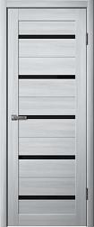 Полотно дверное Fly Doors La Stella эко-шпон 206 ясень пепельный черное стекло 600мм; Сибирь Профиль