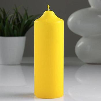 Свеча цилиндр 5х15 см желтая; С-Л, 1245101