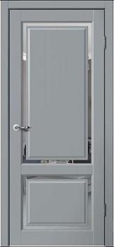 Полотно дверное Fly Doors Estetic E02 эмалит серый ПО 900мм зеркало; Сибирь Профиль