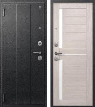 Дверь металлическая A-01 860х2050мм L 1,0мм серый муар/капучино