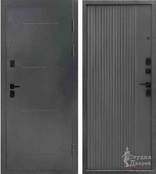 Дверь металлическая Форпост Монблан 960х2050мм L серебристый антик/серый софт