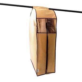 Чехол для одежды обьемный ГОРОХ 100x60x30 см с окошком, ткань