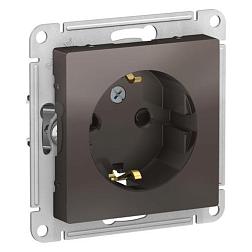 Розетка 1-м с/у ATLAS DESIGN с/з защ. шторки 16А мокко Schneider Electric, ATN000645