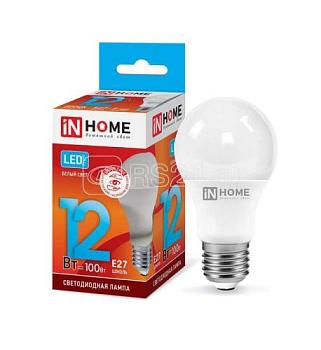 Лампа светодиодная LED A60 VC 12Вт 230В Е27 4000К 1080Лм; IN HOME, 4690612020242