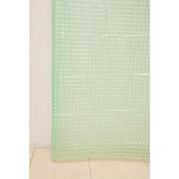 Штора для ванной Delphinium 3D ПВХ 180х180 см 12 колец зеленый