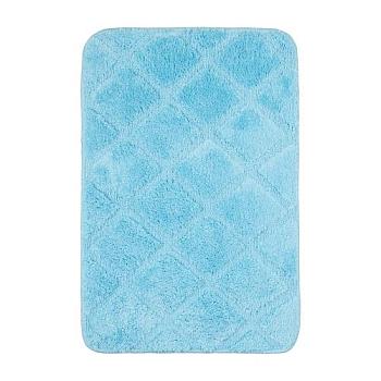 Коврик для ванной комнаты 40х60 см микрофибра голубой Rombo; 070-60