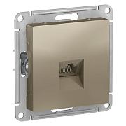 Розетка компьютерная Atlas Design 1-ая RJ45 шампань; Schneider Electric, ATN000583