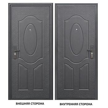 Дверь металлическая Е40 860х2050мм R 0,3мм коричневый металл/металл