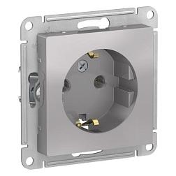 Розетка 1-м с/у ATLAS DESIGN с/з 16А алюм. Schneider Electric, ATN000343