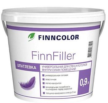 Шпатлевка универсальная для стен и потолков внутри сухих помещений Finncolor FINNFILLER 0,9л/1,5кг