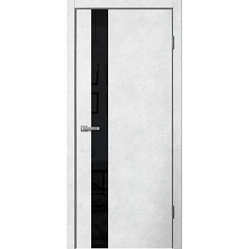 Полотно дверное 2005 эко-шпон бетон светлый черное стекло 600мм защелка магнитная+скрытая петля 2шт