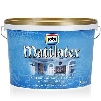Краска в/д влагостойкая JOBI MATTLATEX (10л) Декарт