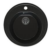 Мойка кухонная иск камень 510х510мм с сифоном Черая круг черная; Gota Rocio Z3Q4