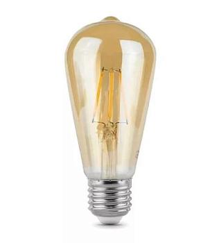 Лампа светодиодная LED Filament ST64 E27 6W Golden 2400К; Gauss, 102802006