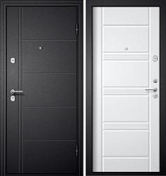 Дверь металлическая М 1 860х2050мм L черный шелк/белый