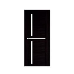 Полотно дверное Фрегат эко-шпон Кельн темный кипарис 900мм стекло белое