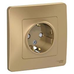 Розетка 1-м с/у BLANCA 16А 250В защ. шторки с/з титан Schneider Electric, BLNRS001114