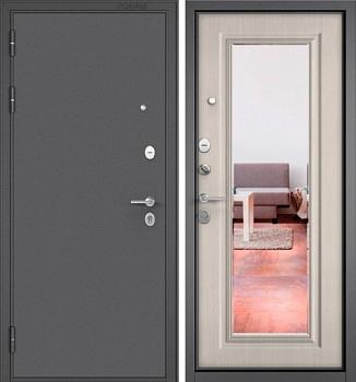 Дверь металлическая Мастино TRUST MASS 140 860 L Графит букле/Ларче бьянко/зеркало; Бульдорс
