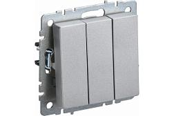 Выключатель 3-кл. с/у BRITE 10А IP20 алюм.;IEK, BR-V30-0-10-K47