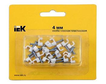 Скоба 4 мм плоская 20 шт; IEK