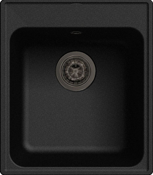 Мойка кухонная врезная иск камень 420х480 мм GranFest-ECO-17 квадрат черная
