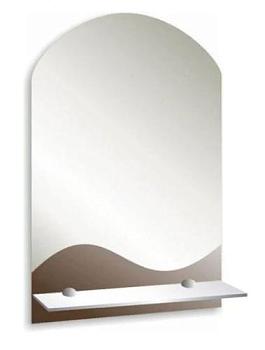 Зеркало для ванной комнаты волна настенное 430х650 мм с полкой Волна