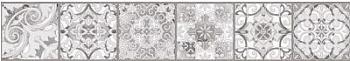 Бордюр Birma серый пэчворк орнамент 8,2х50х0,85 см; Урал-Керамика, BWU58BIR707