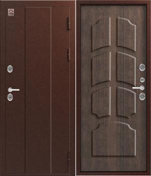 Дверь металлическая с терморазрывом Т-6 860х2050мм R антик медь/тиковое дерево