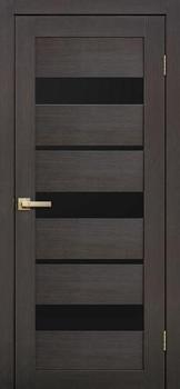 Полотно дверное Fly Doors 3D Микрофлекс L20 венге 700мм черное стекло; Сибирь Профиль