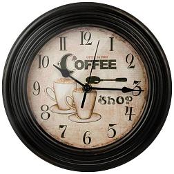 Часы настенные круг 22.8х22.8х4.6см Coffee shop; 220-449