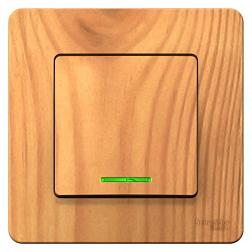 Переключатель 1-кл. с/у Blanca 10А IP20 250В с подсветкой ясень Schneider Electric, BLNVS010615