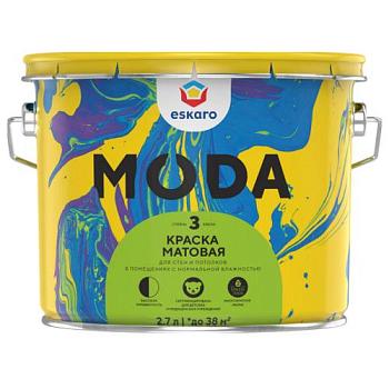 Краска в/д для стен и потолков Eskaro Moda 3 матовая TR 9л; Эскаро